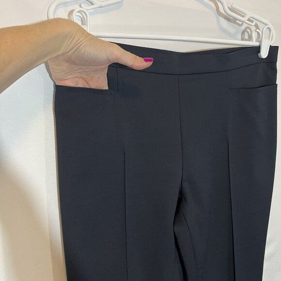 Akris Punto Women’s Tapered Crop Pants Size 8 Black Stretch Mid Rise Flat Zipper - Picture 8 of 13
